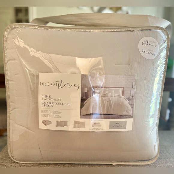 🎉LAST CHANCE🎉DREAM STORIES 10Pc Extra Soft Solid Comforter Set - Picture 4 of 15